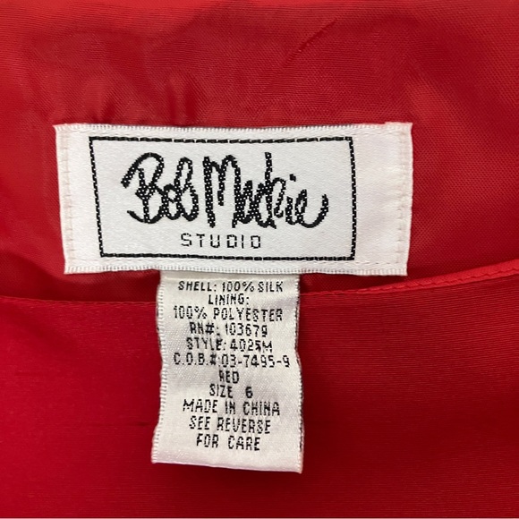 Vintage Bob Mackie Studio red silk midi dress sheath tank sleeveless cocktail - Picture 6 of 7